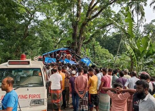 বরিশালে গাছের সঙ্গে বাসের ধাক্কায় নিহত ১০