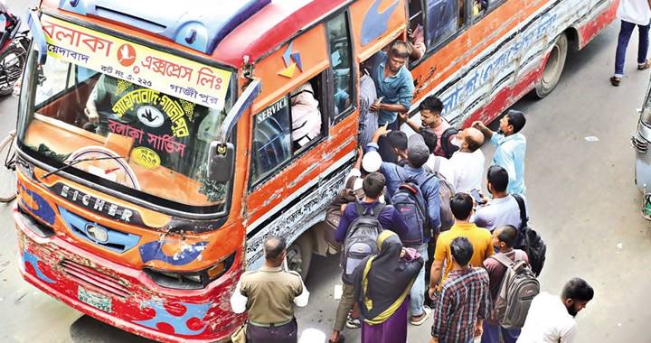 শিক্ষার্থীদের জন্য সপ্তাহের সাত দিন অর্ধেক বাস ভাড়া