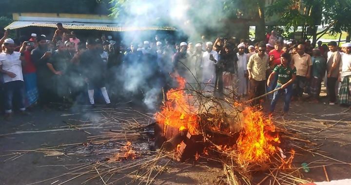 কবর থেকে তুলে পোড়ানো হলো নুরাল পাগলার লাশ