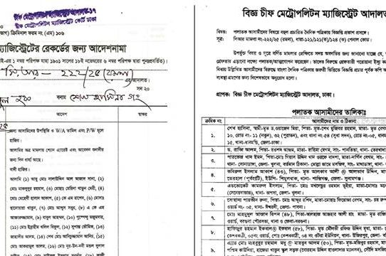 হাসিনাসহ ২৬১ পলাতক আসামির বিরুদ্ধে পত্রিকায় বিজ্ঞপ্তি