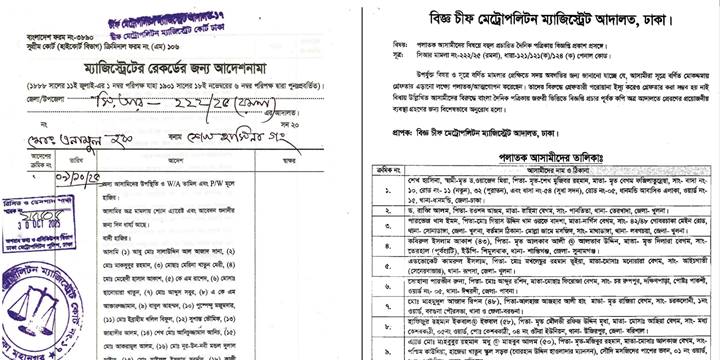 হাসিনাসহ ২৬১ পলাতক আসামির বিরুদ্ধে পত্রিকায় বিজ্ঞপ্তি