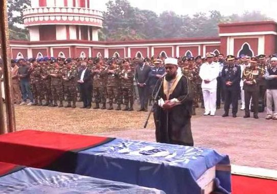 সুদানে শহীদ ৬ শান্তিরক্ষীর জানাজা সম্পন্ন