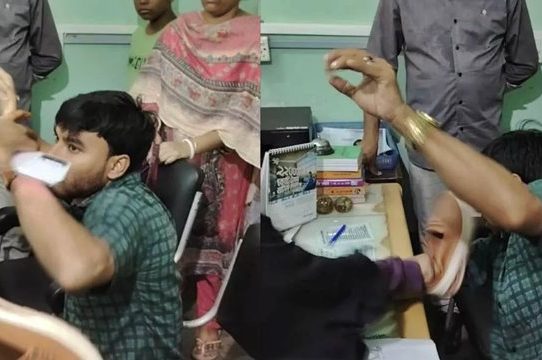 নারীর হাতে জুতাপেটার শিকার এনসিপি নেতা