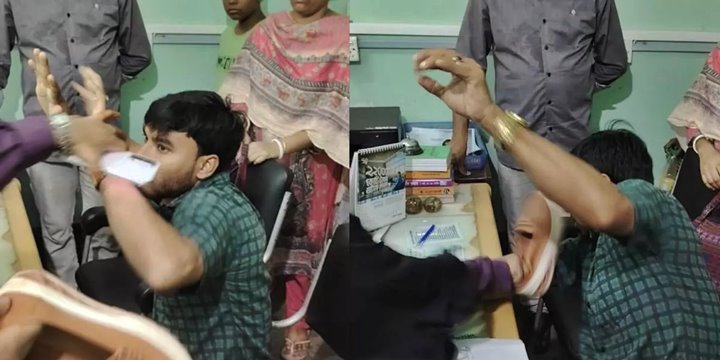 নারীর হাতে জুতাপেটার শিকার এনসিপি নেতা